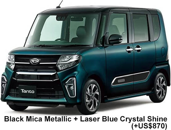 Daihatsu Tanto Custom Color: Black Mica Metallic + Laser Blue Crystal Shine
