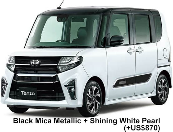 Daihatsu Tanto Custom Color: Black Mica Metallic + Shining White Pearl