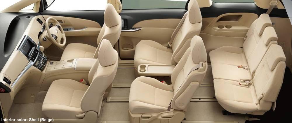 New Toyota Estima Hybrid:  Shell (Beige) interior