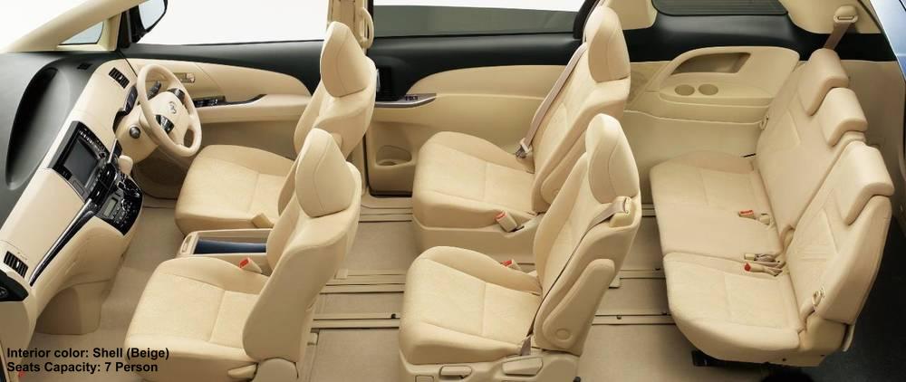 New Toyota Estima Interior: Shell (Beige) 7 Seater