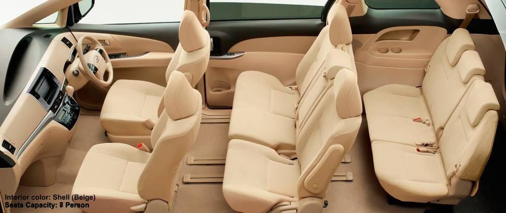 New Toyota Estima Interior: Shell (Beige) 8 Seater