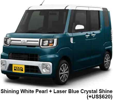 Toyota Pixis Mega Color: Shining White Pearl Laser Blue Crystal Shine