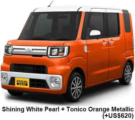 Toyota Pixis Mega Color: Shining White Pearl Tonico Orange Metallic
