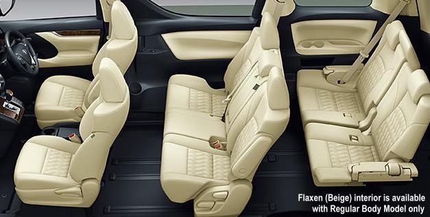 New Toyota Vellfire Interior: Beige color (for Regular Body Model only)