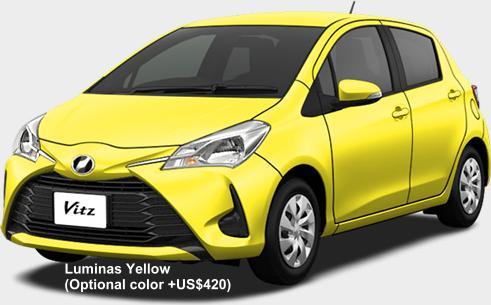 New Toyota Vitz body color: Luminas Yellow (Optional color +US$420)