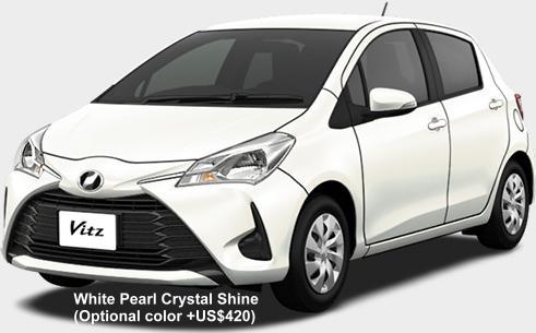 New Toyota Vitz body color: White Pearl Crystal Shine (Optional color +US$420)