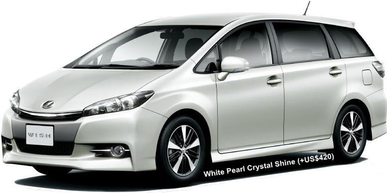 New Toyota Wish body color: White Pearl Crystal Shine (option color +US$420)