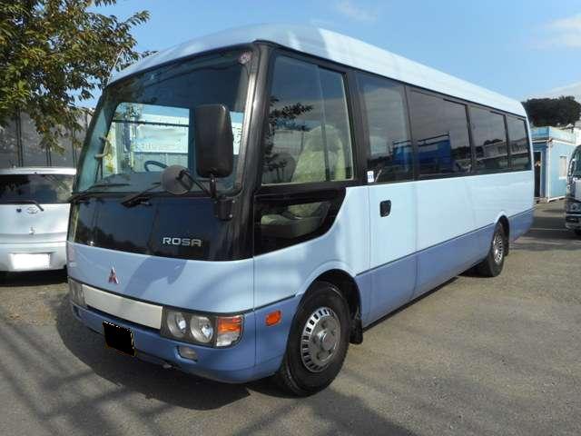 Mitsubishi Rosa used Bus pictures: 2004 model, Blue color, Front photo
