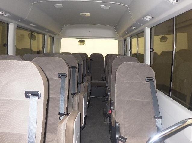 Used Toyota Coaster Bus photo: 2017 model Silver color - Interior view