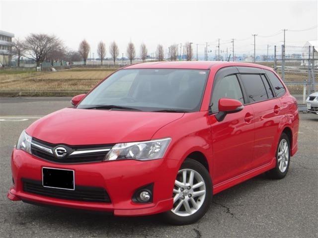 Used Toyota Corolla Fielder 2014 model Red color photo: Front view (Wine)