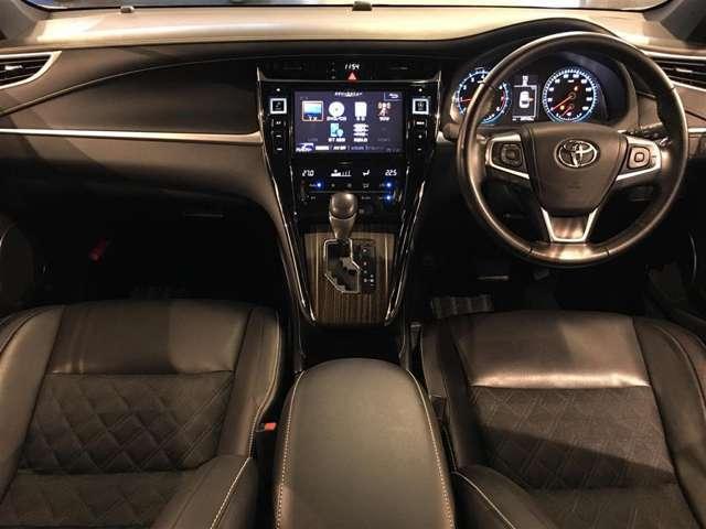 Used Toyota Harrier 2015 Model White Pearl body color photo: interior view