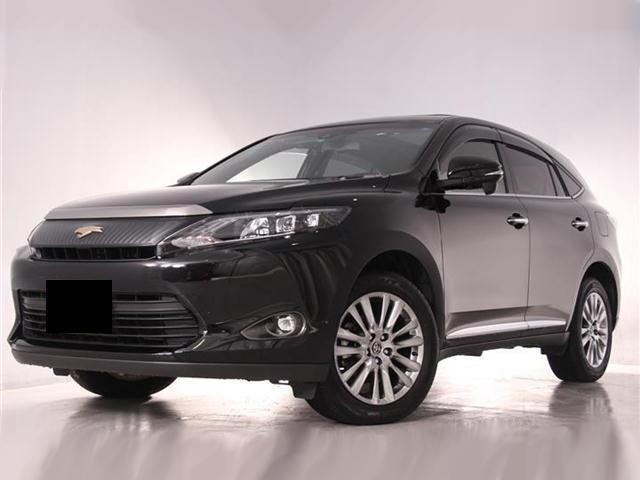 Used Toyota Harrier Premium 2014 model Black color photo: Front view