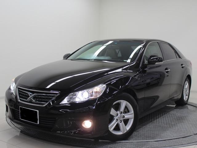 Used Toyota Mark X Black body color 2010 model photo: Front view