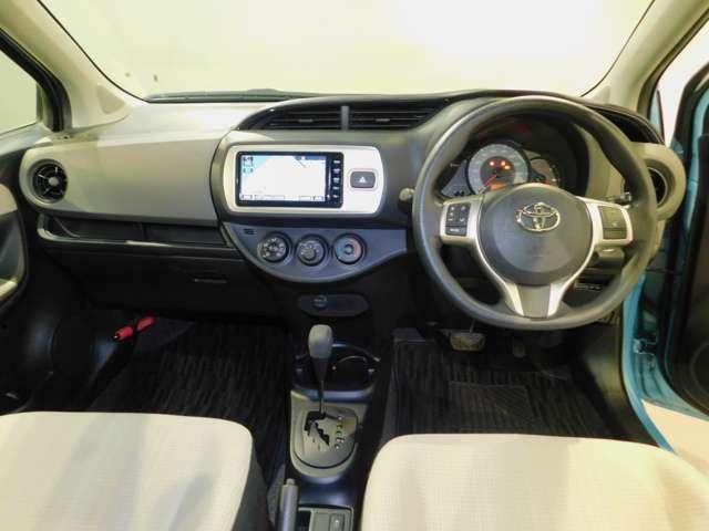 Used Toyota Vitz 2015 model Blue color photo: Interior view