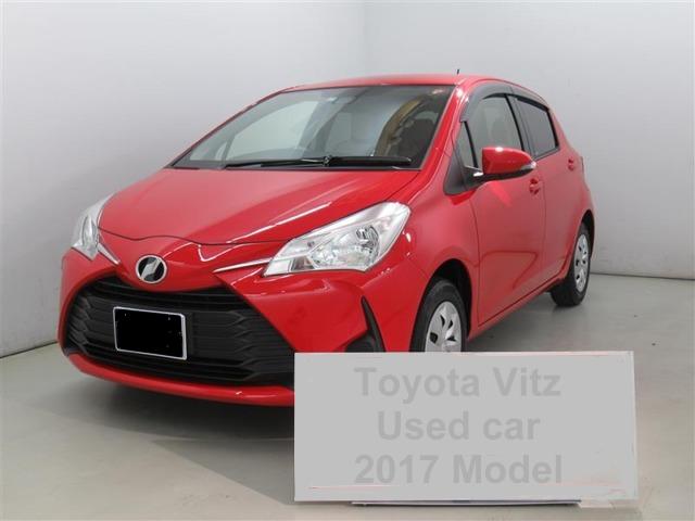 Used Toyota Vitz 2017 model Red color photo: Front view