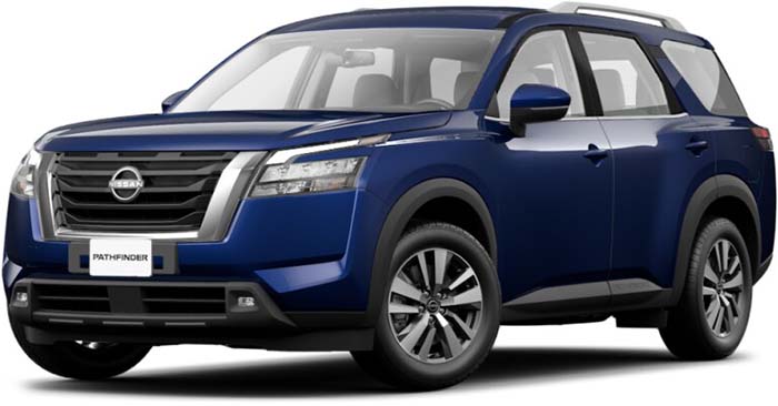 New Nissan Pathfinder Left Hand Drive body color: Deep Ocean Blue Pearl