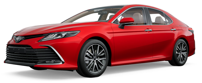 Toyota Camry Left Hand Drive body color: Black / Emotional Red