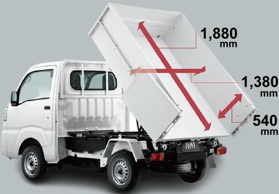 New Daihatsu Hijet Garbage Dump Truck: Dimension