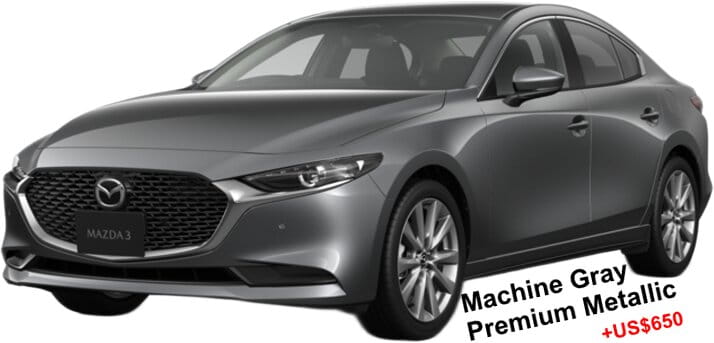 Mazda-3 Sedan body color: Machine Gray Premium Metallic (+US$650)