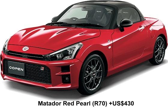 New Daihatsu Copen GR Sport body color: Matador Red Pearl (R70) +US$430