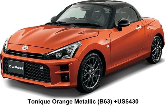 New Daihatsu Copen GR Sport body color: Tonique Orange Metallic (B63) +US$430