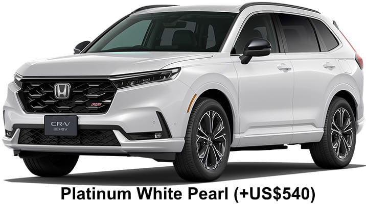 New Honda CRV RS body color: Platinum White Pearl (+US$540)