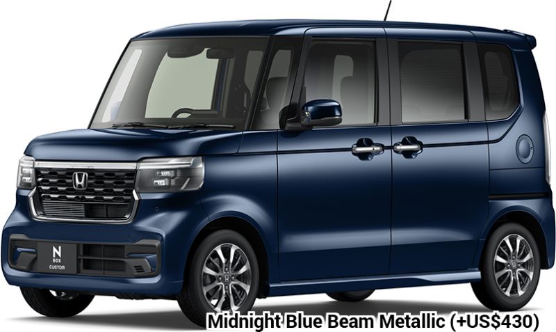 Honda N-Box Custom body color: Midnight Blue Beam Metallic (+US$430)