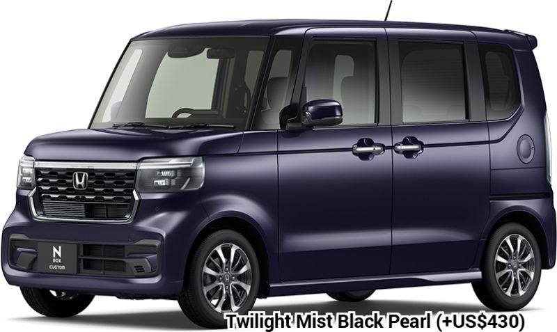 Honda N-Box Custom body color: Twilight Mist Black Pearl (+US$430)