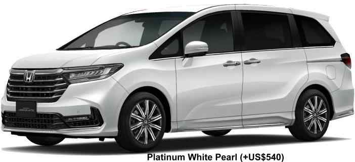 New Honda Odyssey Absolute e-HEV body color: PLATINUM WHITE PEARL (option color +US$540)