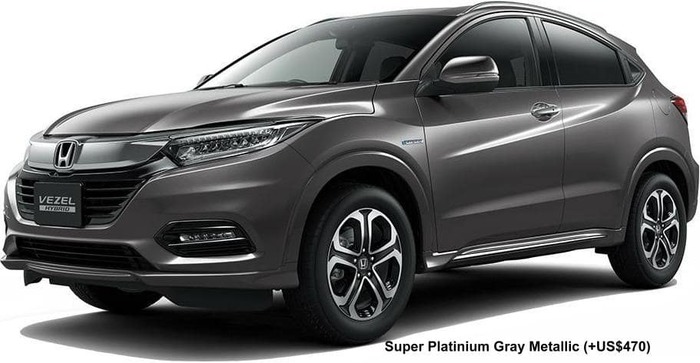 New Honda Vezel Hybrid body color: SUPER PLATINUM GRAY METALLIC (option color +US$470)