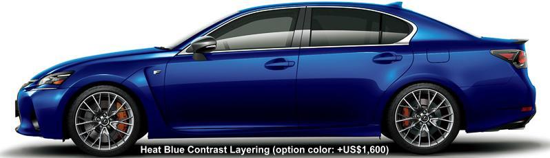 New Lexus GS F body color: Heat Blie Contrast Layering (option color: +US$ 1,600)