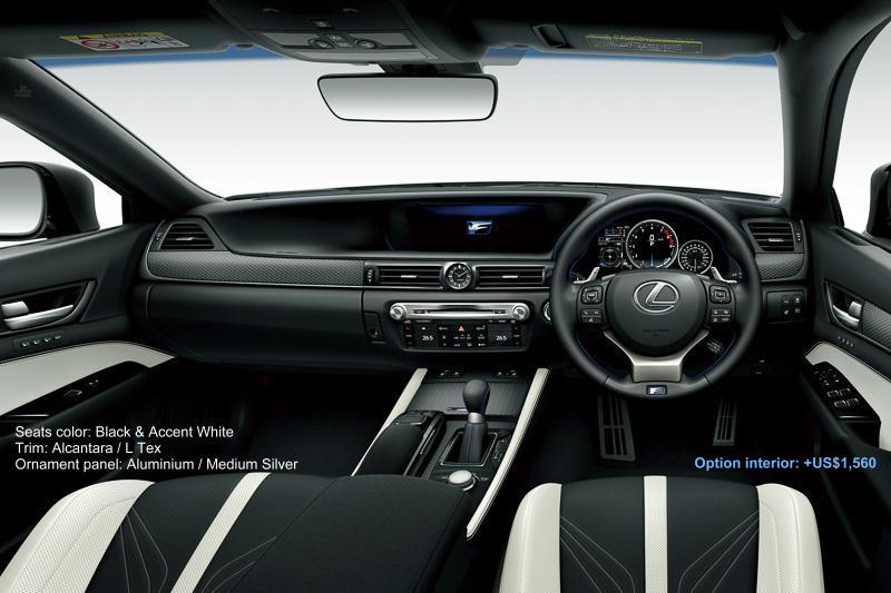 New Lexus GS F photo: Black and Accent White interior color