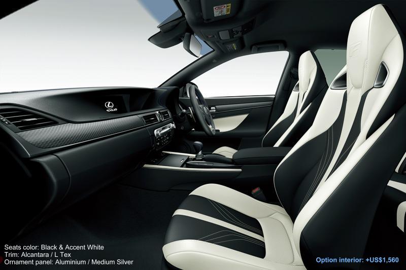 New Lexus GS F photo: Black and Accent White interior color