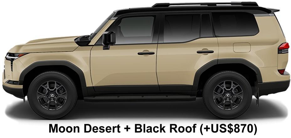 New Lexus GX550 Overtrail+ body color: Moon Desert + Black Roof (+US$870)