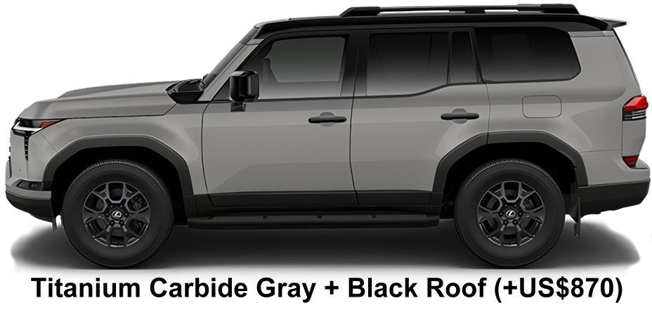 New Lexus GX550 Overtrail+ body color: Titanium Carbide Gray + Black Roof (+US$870)