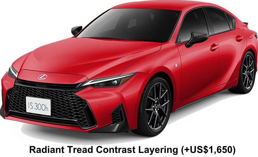 Lexus IS300h F-Sport body color: Radiant Tread Contrast Layering (+US$1,650)