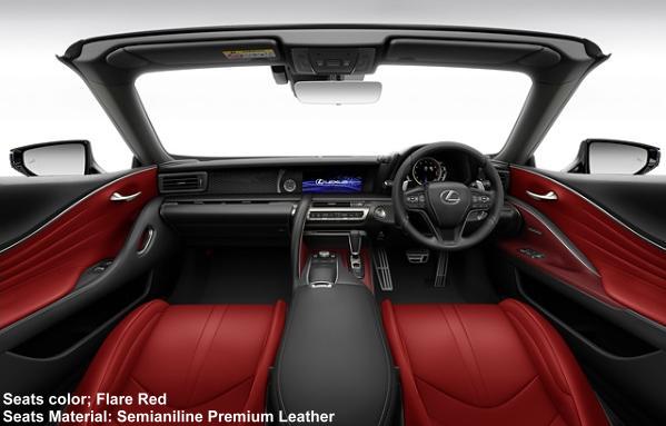 New Lexus LC500 Convertible photo: Cockpit image (FLARE RED)