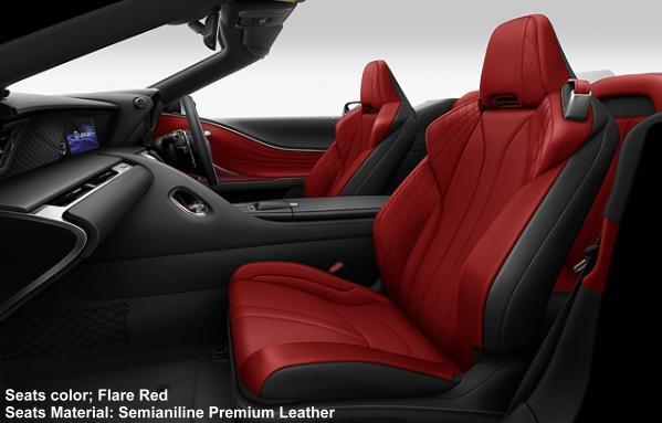 New Lexus LC500 Convertible photo: Interior image (FLARE RED)