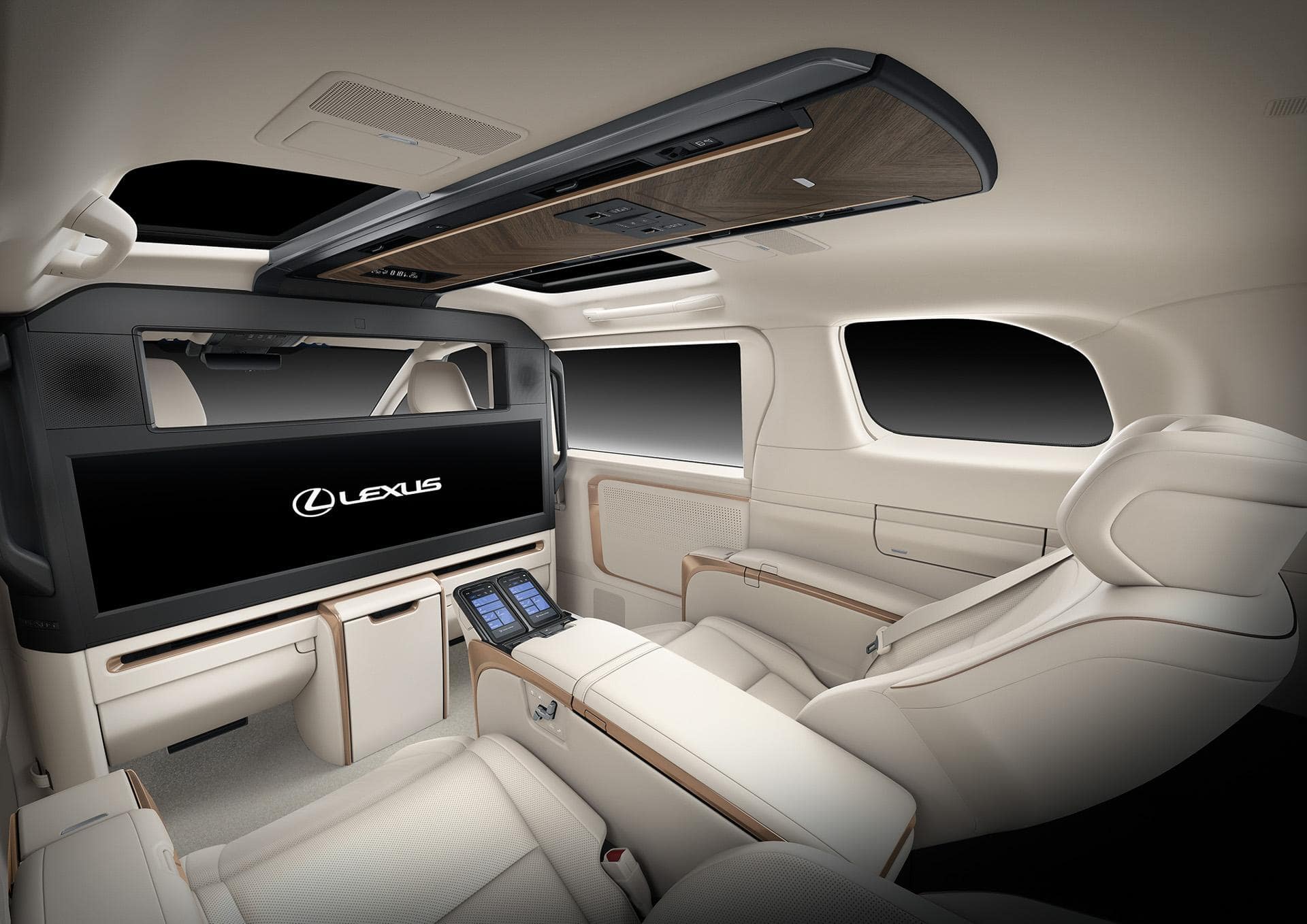 New Lexus LM500H Executive photo: interior view image (Solis White interior color) 10