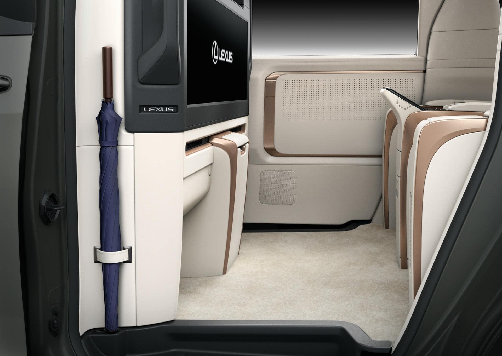 New Lexus LM500H Executive photo: interior view image (Solis White interior color) 8