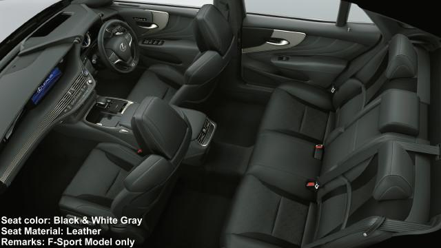 New Lexus LS500 Seat color: Black & White Gray (Leather) F-Sport Model only