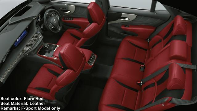 New Lexus LS500 Seat color: Flare Red (Leather) F-Sport Model only