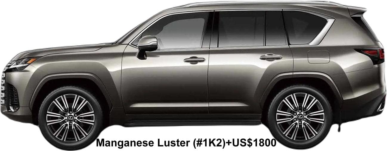 New Lexus LX600 body color: Manganese Luster (color No.1K2) option color +US$1,800