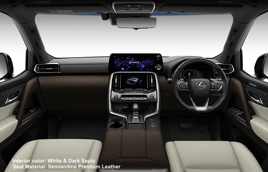New Lexus LX700h Overtrail+ photo: Cockpit view image (White and Dark Sepia) picture