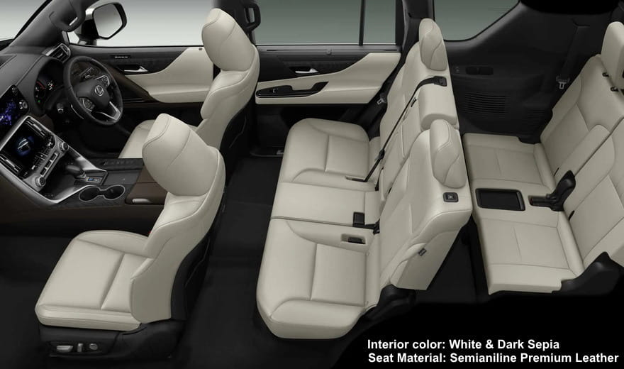 New Lexus LX700h photo: Interior view image (White and Dark Sepia) picture