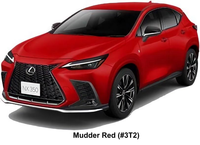 New Lexus NX350 F-Sport body color; Mudder Red (Color No. 3T2)