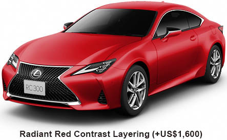 New Lexus RC300 body color: RADIANT RED CONTRAST LAYERING (option color +US$1,600)