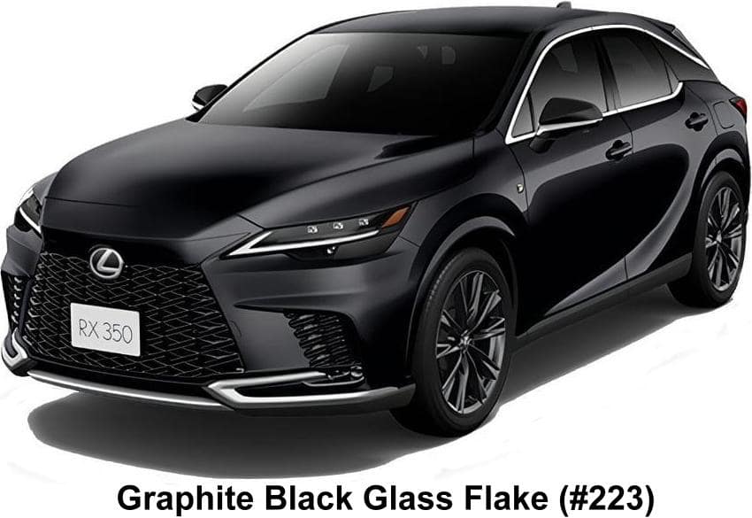 New Lexus RX350 F-Sport body color: Graphite Black Glass Flake (color No. 223)