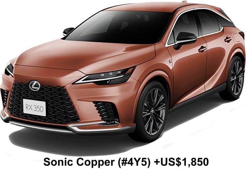 New Lexus RX350 F-Sport body color: Sonic Copper (color No. 4Y5) option color +US$1,850