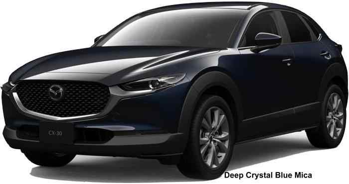 New Mazda CX30 body color: Deep Crystal Blue Mica